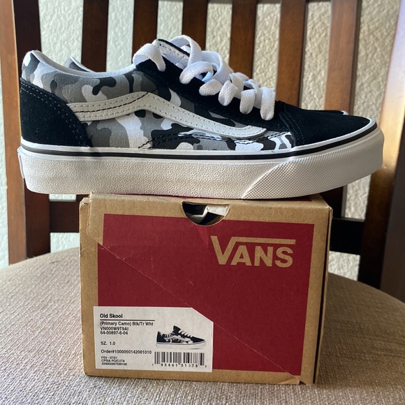 Old Skool Vans Size 1.0 (Primary Camo) BRAND NEW NEVER USED - Picture 3 of 4